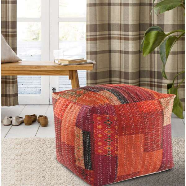 World Menagerie Shakia Upholstered Pouf Wayfair